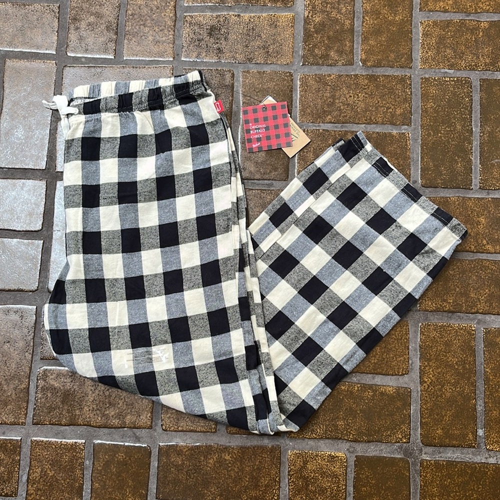 NWT Woolrich Black Buffalo Check Plaid Cotton Pajama Pants